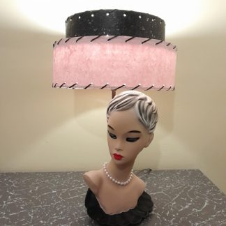 Amazing Rare Vintage Original Chalkware Lady Lamp