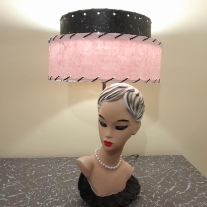 Amazing Rare Vintage Original Chalkware Lady Lamp