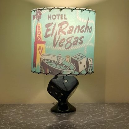 Retro Dice Lamp With Reproduction Fibreglass Lamp Shade - Image 2