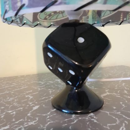 Retro Dice Lamp With Reproduction Fibreglass Lamp Shade - Image 3