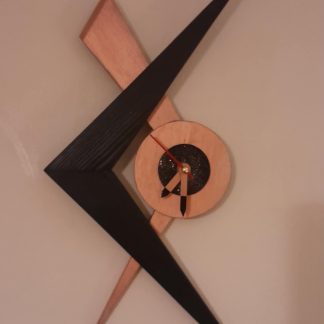Atomic Boomerang Shape Wooden Clock