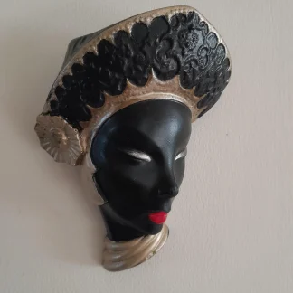 Oriental Lady Chalkware Wall Mask