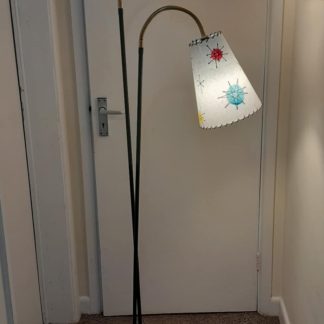 1950s Floor Lamp With Posable Brass Goose Neck Fittings
