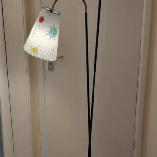 1950s Floor Lamp With Posable Brass Goose Neck Fittings