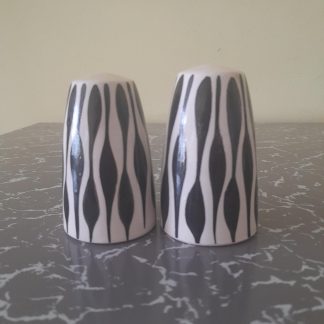 Vintage Geoffrey Maund Pottery Striped Cruet Set. Mid Century.