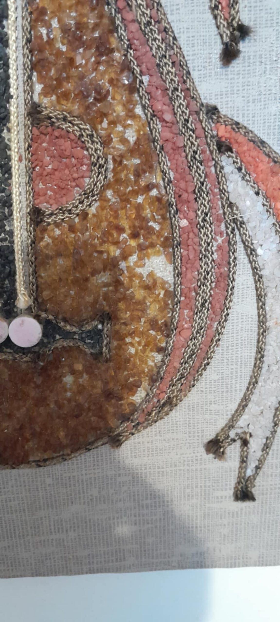 Pair Of Mid Century Comedy And Tragedy Harlequin Mask Gravel Art - Image 6