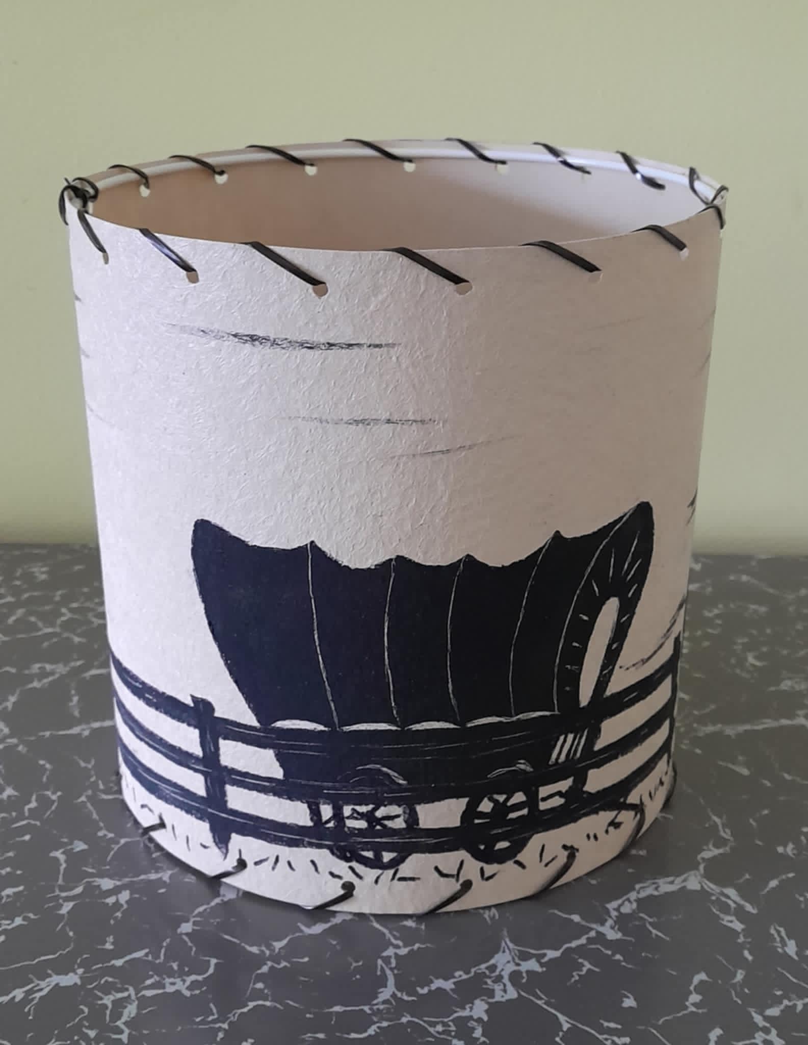 Reproduction Fibreglass Western Style Drum Shade - Image 4