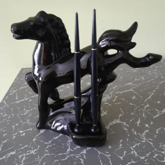 Mid Century Ceramic Horse Desk Pen Holder