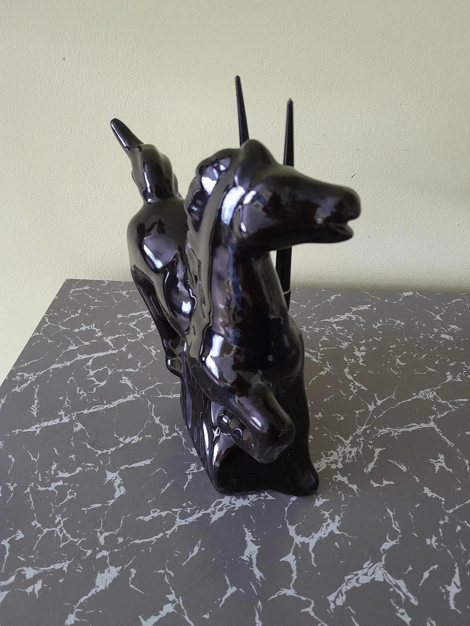 Mid Century Ceramic Horse Desk Pen Holder - Image 4