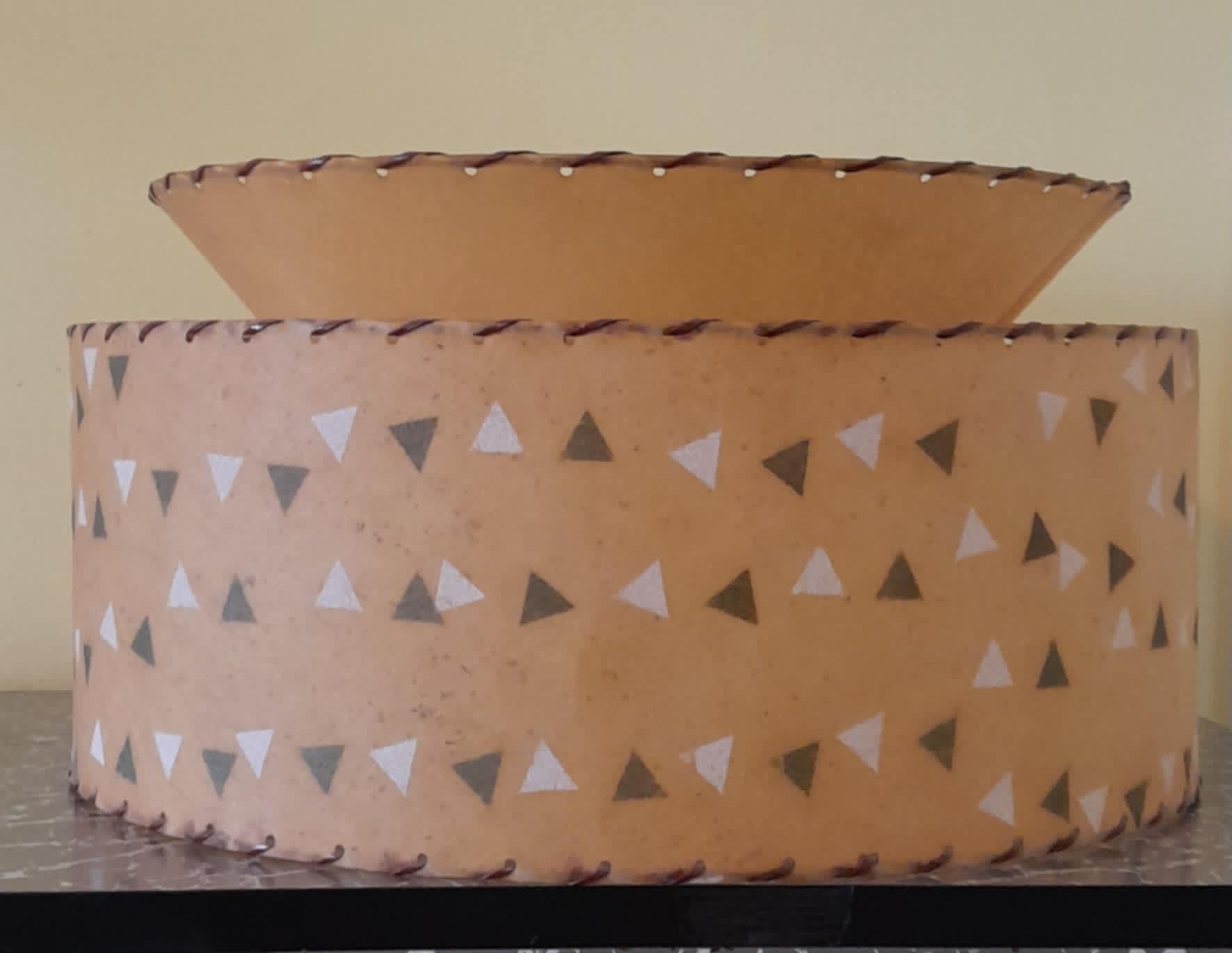 Original 1950's 2 Tier American Fibreglass Lampshade On American Fittings