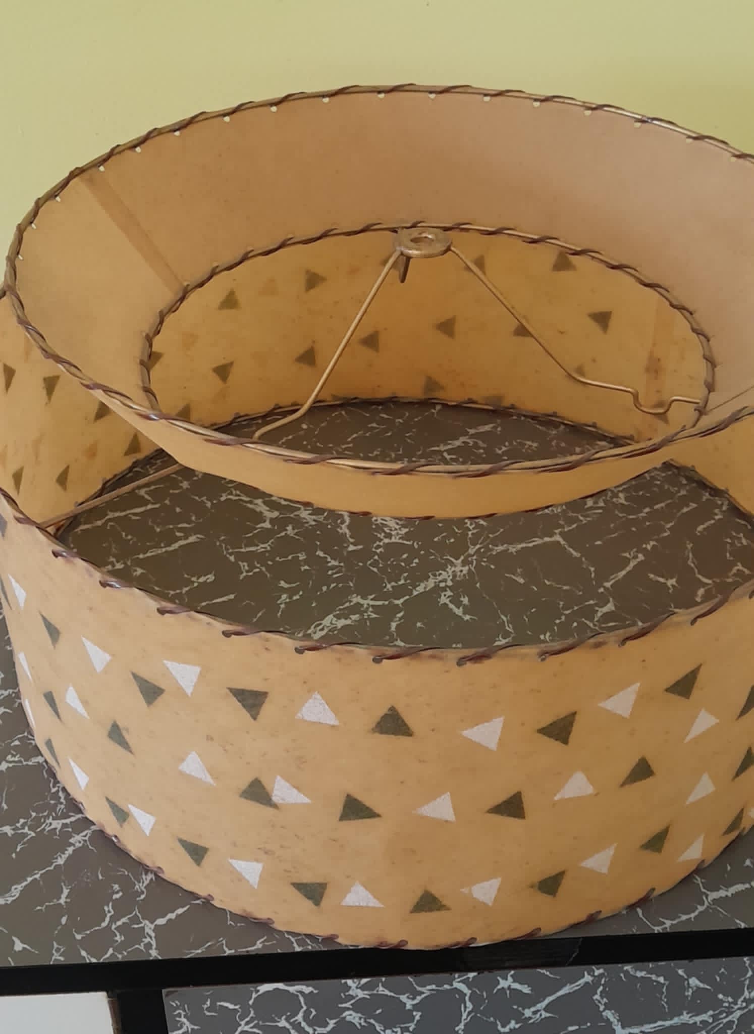 Original 1950's 2 Tier American Fibreglass Lampshade On American Fittings - Image 2