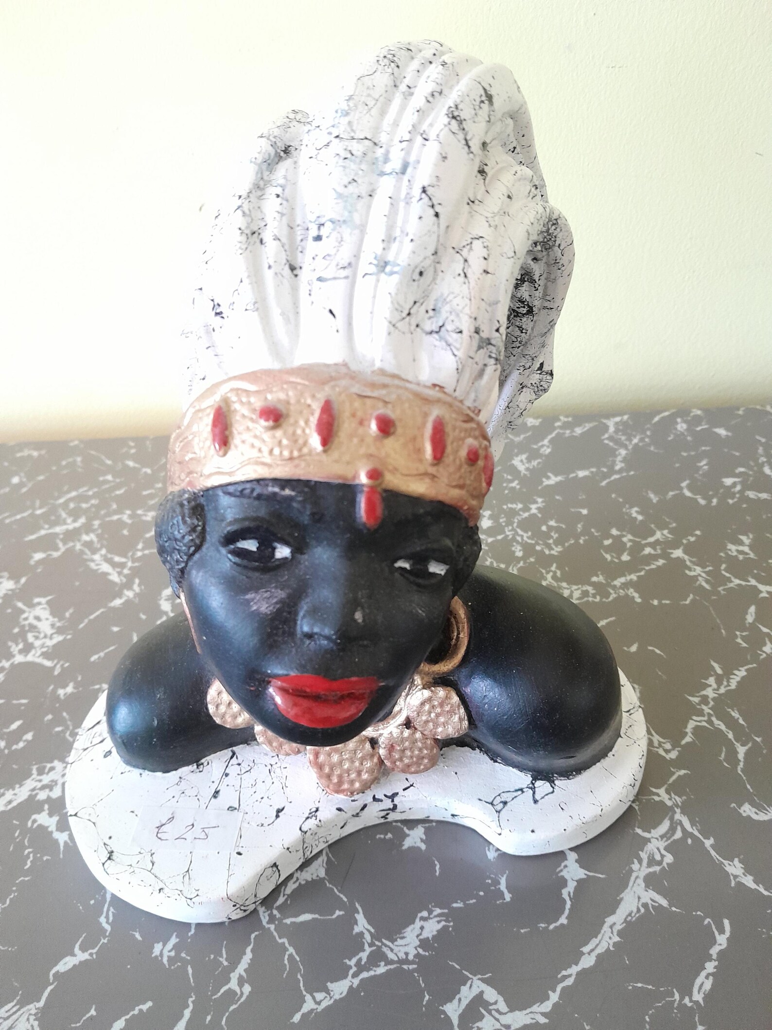Universal Statuary Co Chalkware African Bust. 1950's - Image 2