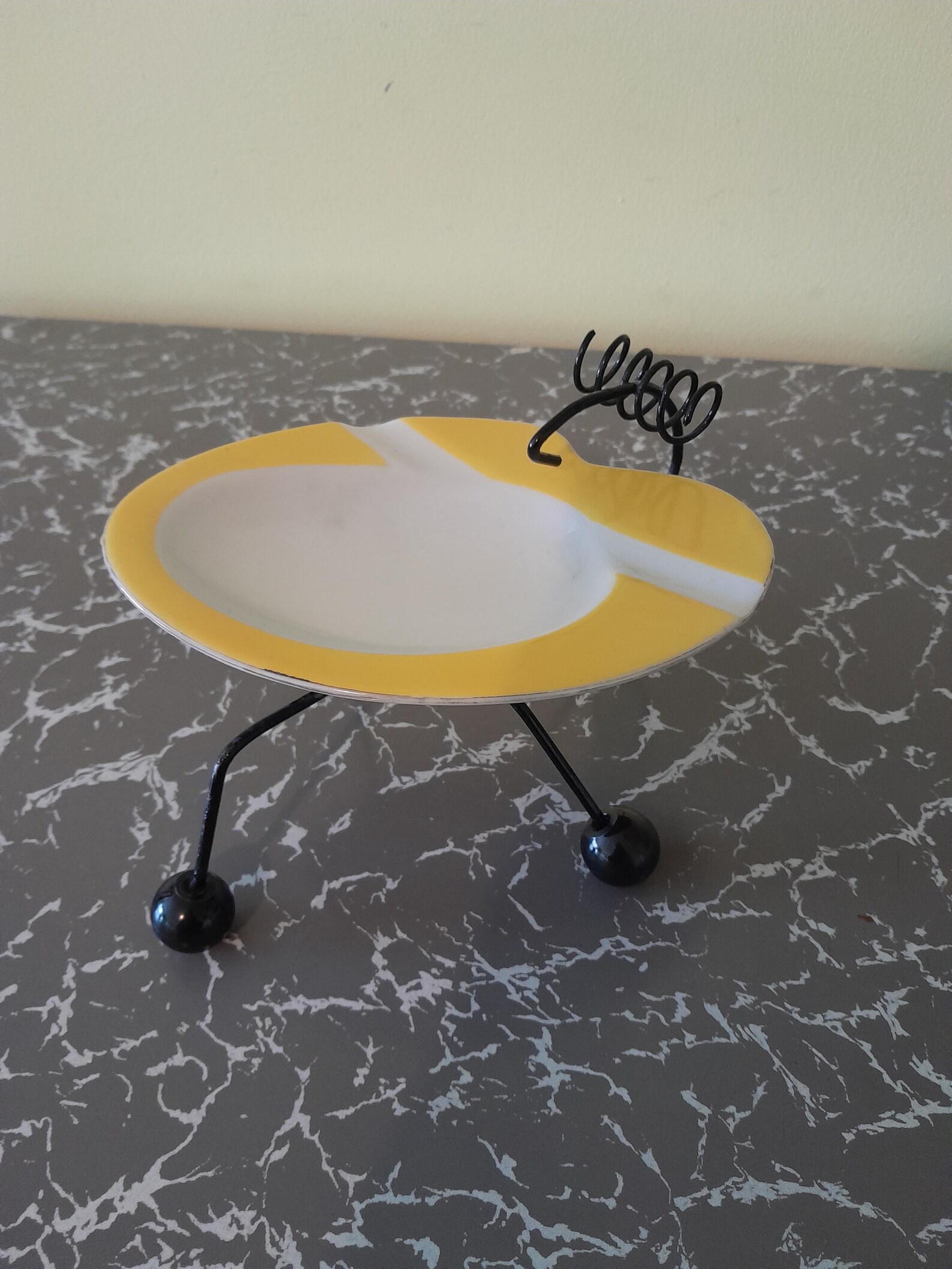 1950's Ashtray On Stand. Mid Century Atomic Wire.